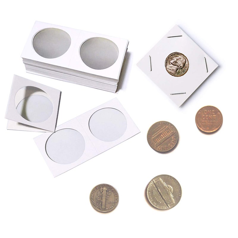 Unixing 400PCS Coin Flip Mega Assortment Cardboard Coin Flips 2x2 Coin Holder Flip Mega Assortment 2 by 2 Inch for Coin Collection Supplies (6 Sizes) - Image 5